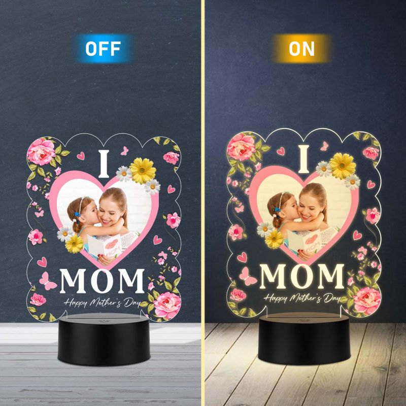 Personalized I Love Mom UV Print Photo LED Night Lamp Mothers Day Gift Light